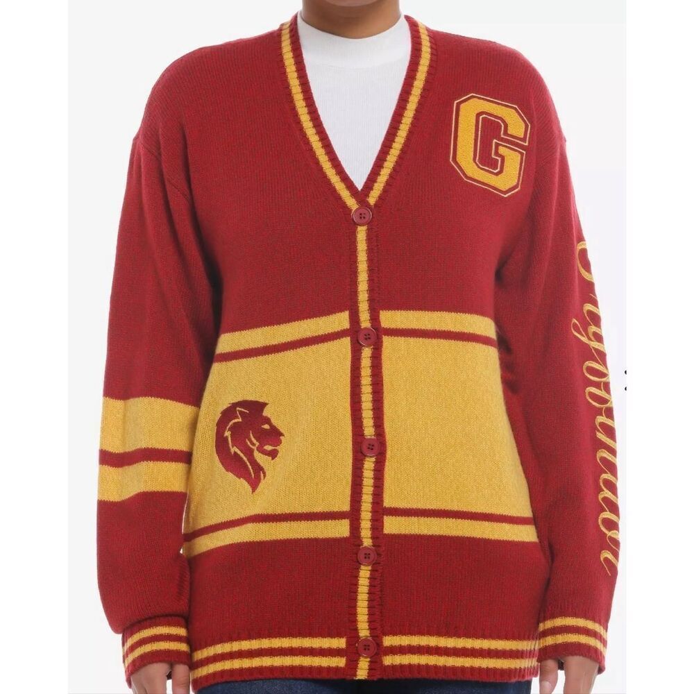 Harry Potter Gryffindor Varsity Cardigan Rust Nwot Size Small